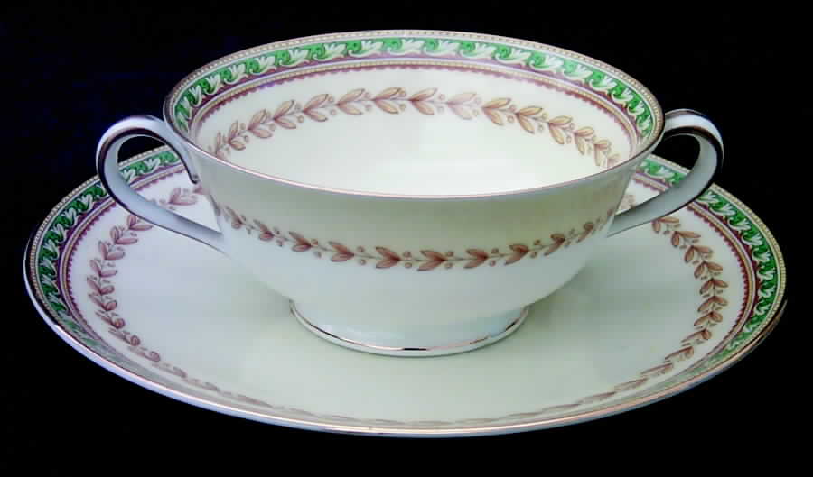 Raphael Footed Cream Soup Bowl & Saucer Set by Noritake-1