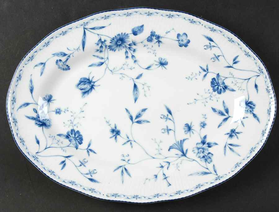 Regis Blue 14" Oval Serving Platter by Noritake-1