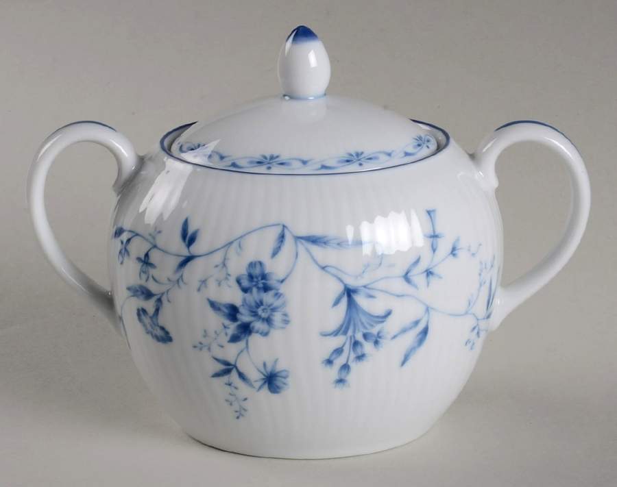 Regis Blue Sugar Bowl & Lid by Noritake-1