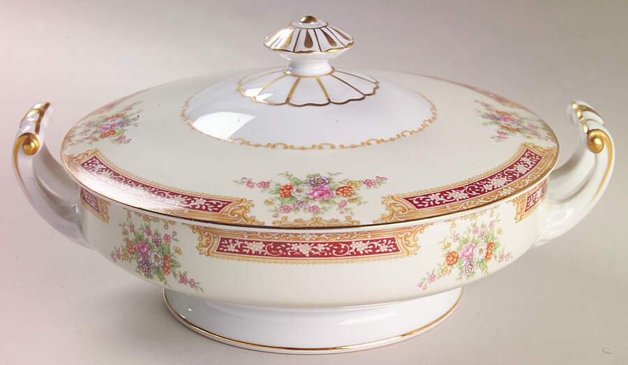Redlace Round Covered Vegetable by Noritake-1