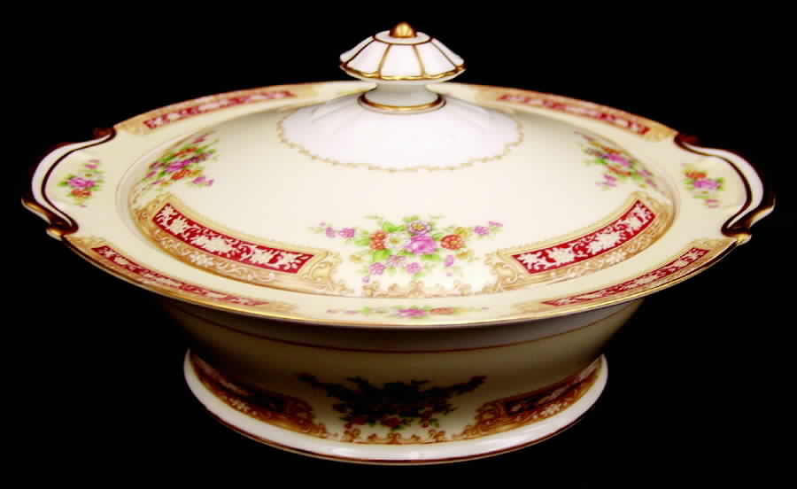 Redlace Round Covered Vegetable by Noritake-1