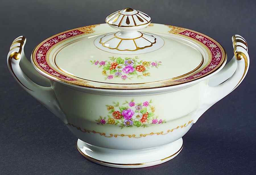 Redlace Sugar Bowl & Lid by Noritake-1