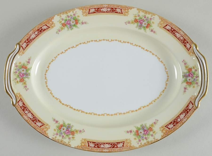Redlace 11" Oval Serving Platter by Noritake-1