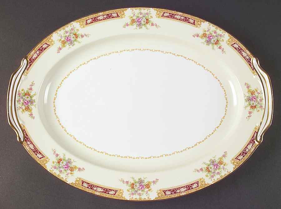 Redlace 16" Oval Serving Platter by Noritake-1