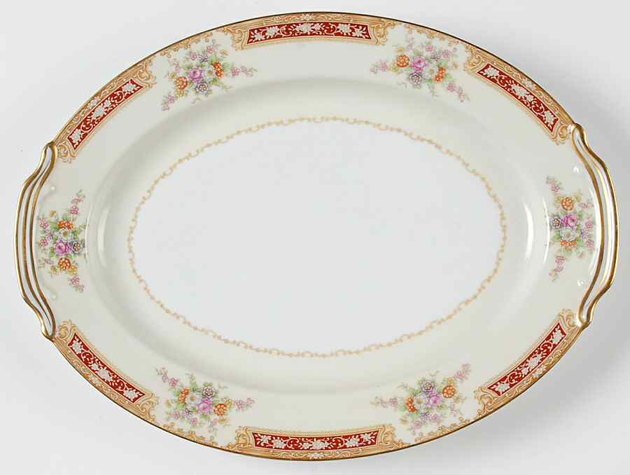 Redlace 13" Oval Serving Platter by Noritake-1