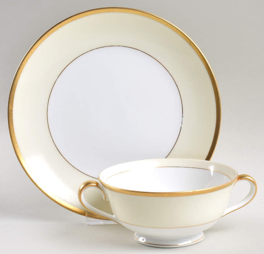 Rengold Footed Cream Soup Bowl & Saucer Set by Noritake-1