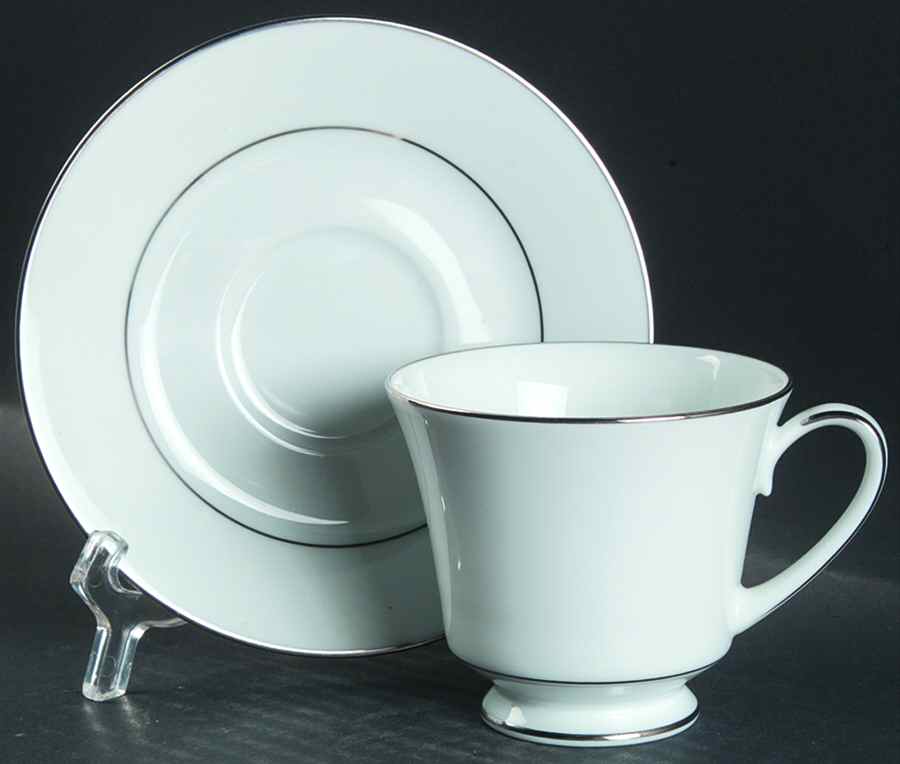 Regency Silver Footed Cup & Saucer Set by Noritake-1