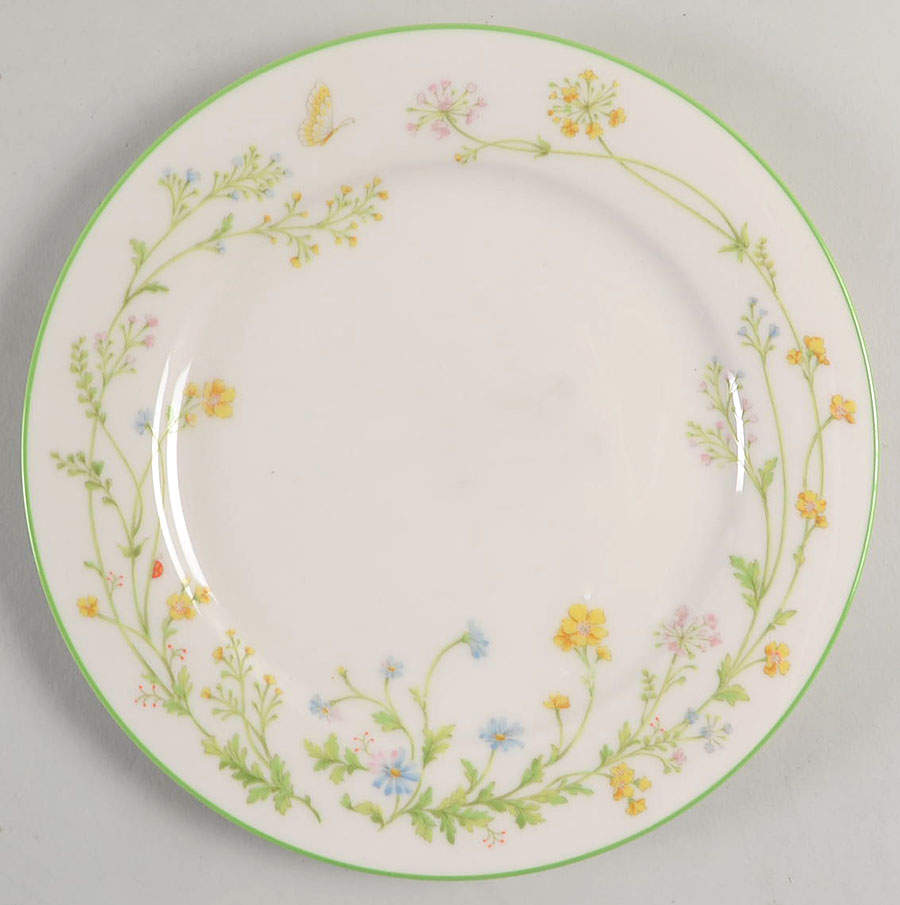 Reverie (Green Trim) Salad Plate by Noritake-1