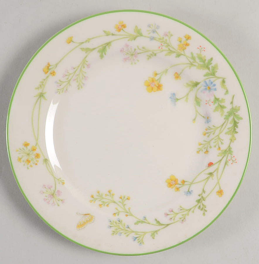 Reverie (Green Trim) Bread & Butter Plate by Noritake-1