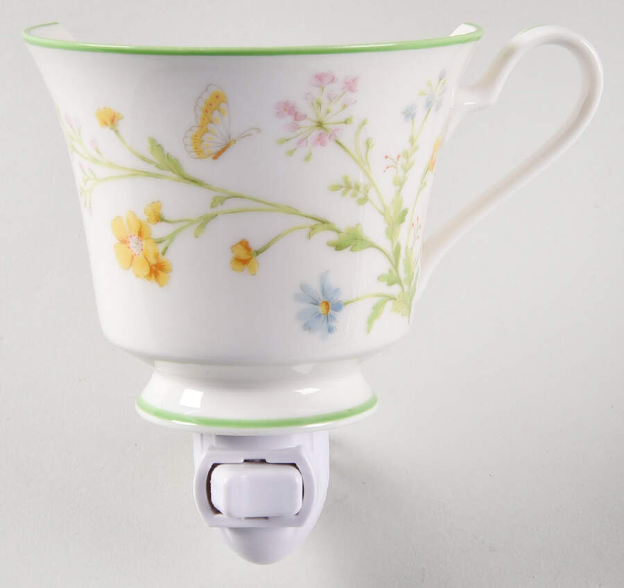 Reverie (Green Trim) 1 5/8" + cup (H) Night Light/Cup HC by Noritake-1