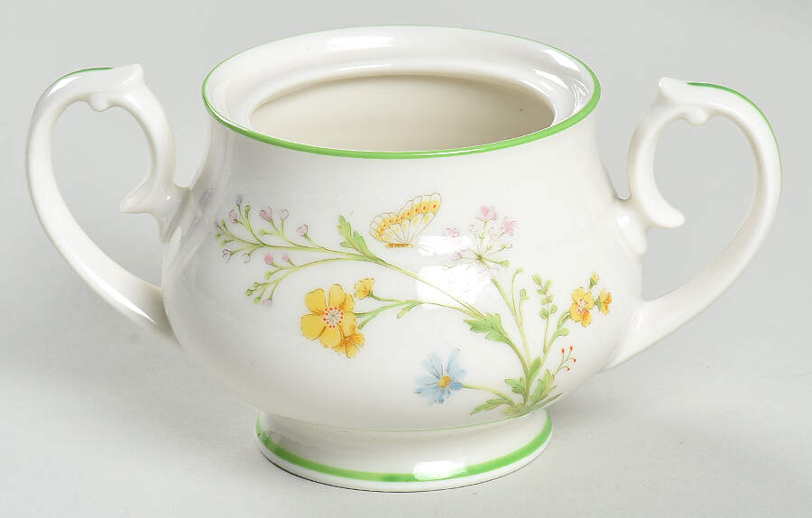 Reverie (Green Trim) Mini Sugar Bowl No Lid by Noritake-1