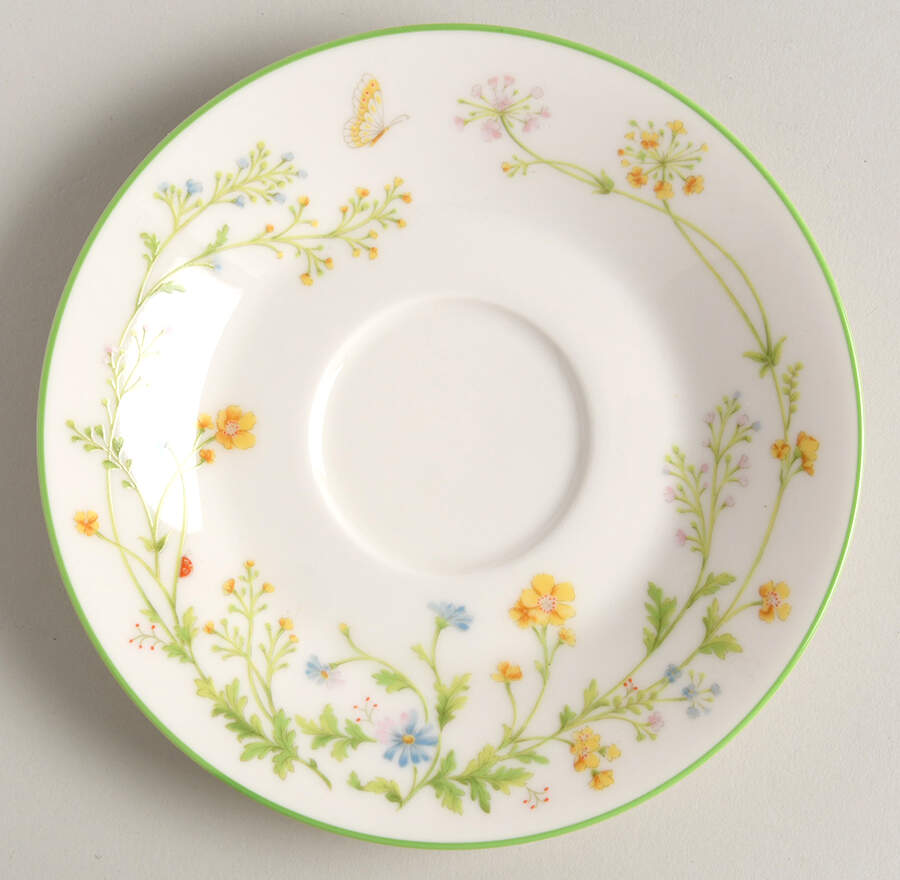 Reverie (Green Trim) Saucer by Noritake-1
