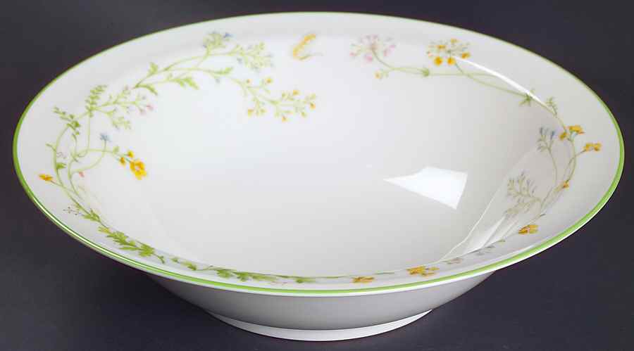 Reverie (Green Trim) 10" Round Vegetable Bowl by Noritake-1