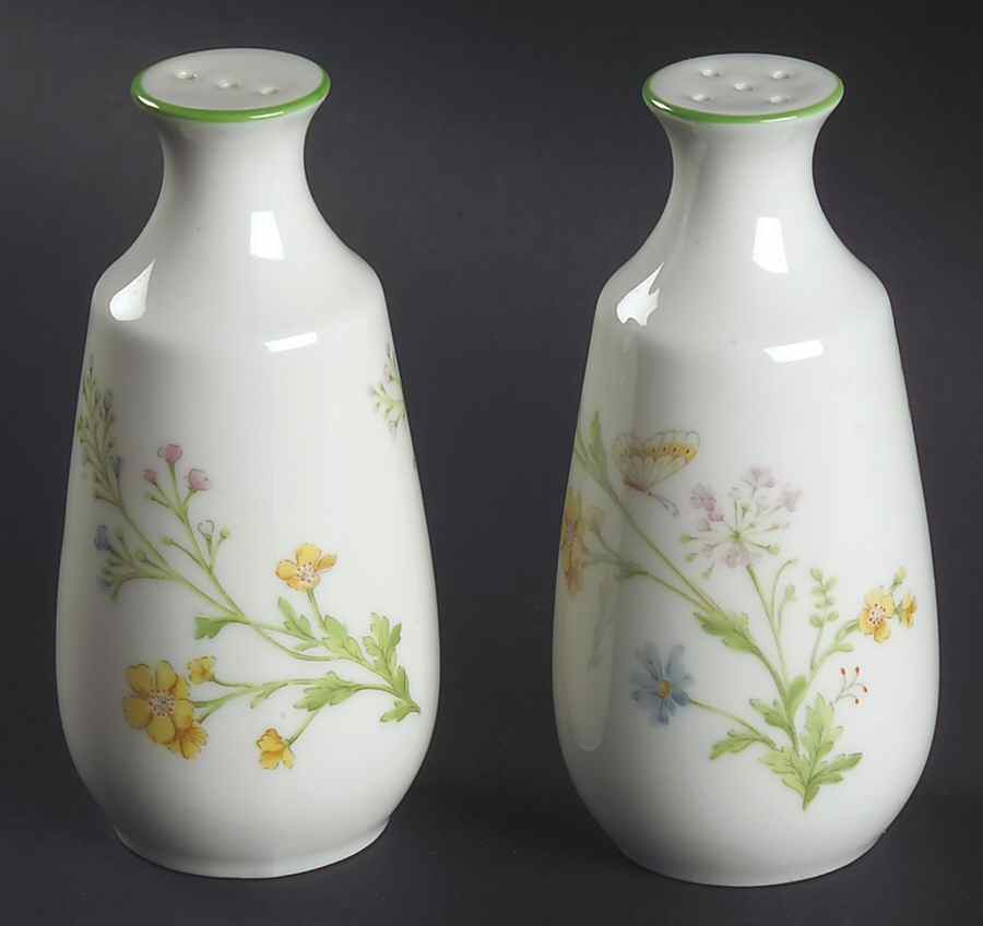 Reverie (Green Trim) Salt & Pepper Set by Noritake-1