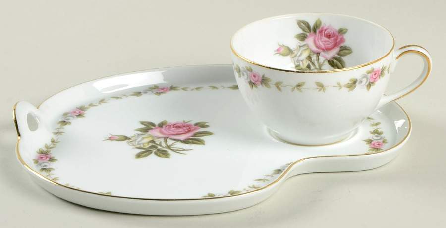 Reverie (Gold Trim) Snack Plate & Cup Set by Noritake-1