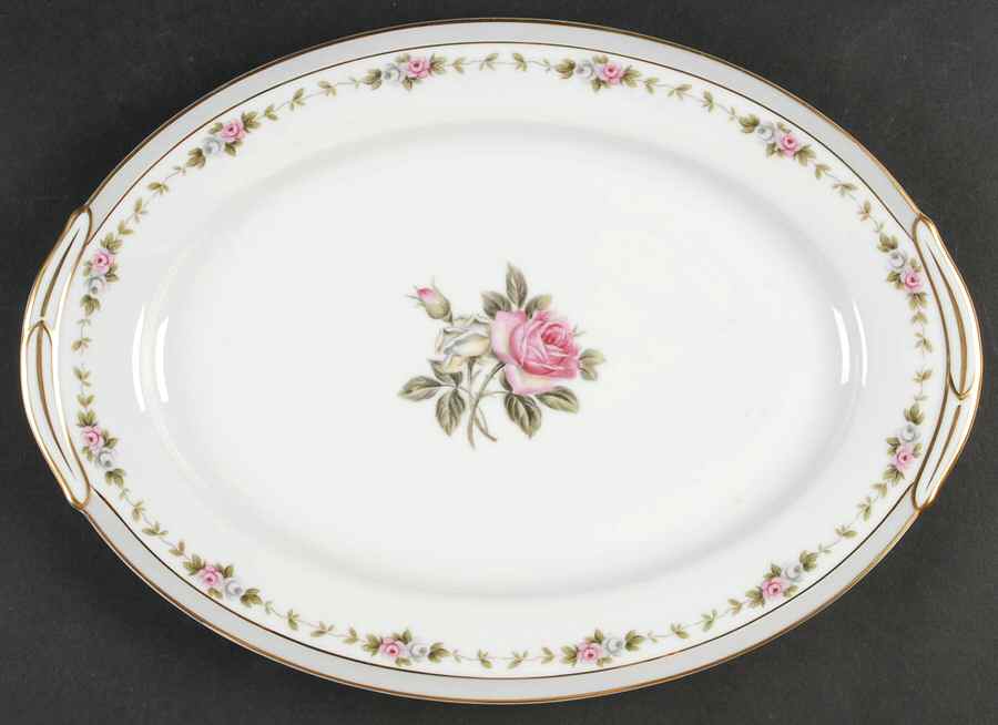 Reverie (Gold Trim) 13" Oval Serving Platter by Noritake-1