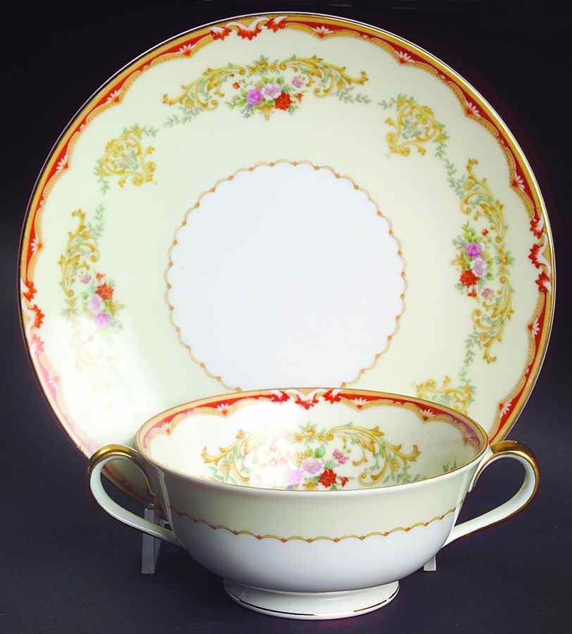 Rialto Footed Cream Soup & Dessert Plate/Saucer Set by Noritake-1