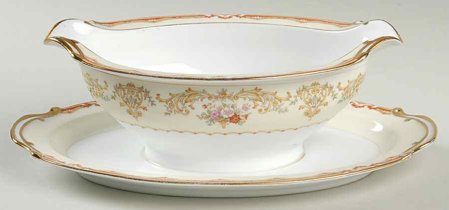 Rialto Gravy Boat with Attached Underplate by Noritake-1