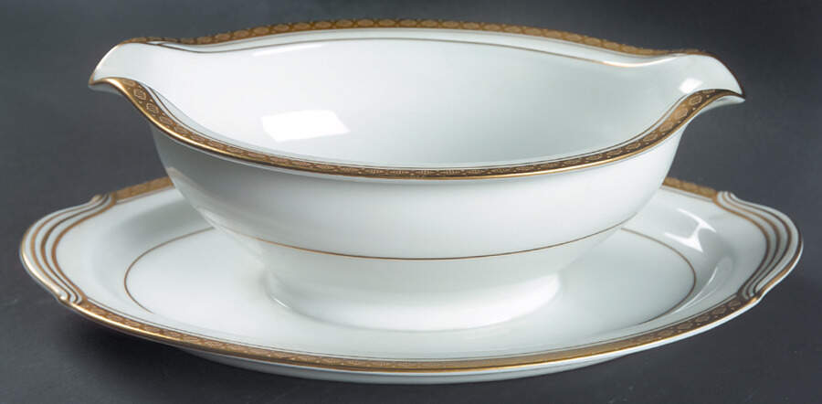 Richmond Gravy Boat with Attached Underplate by Noritake-1