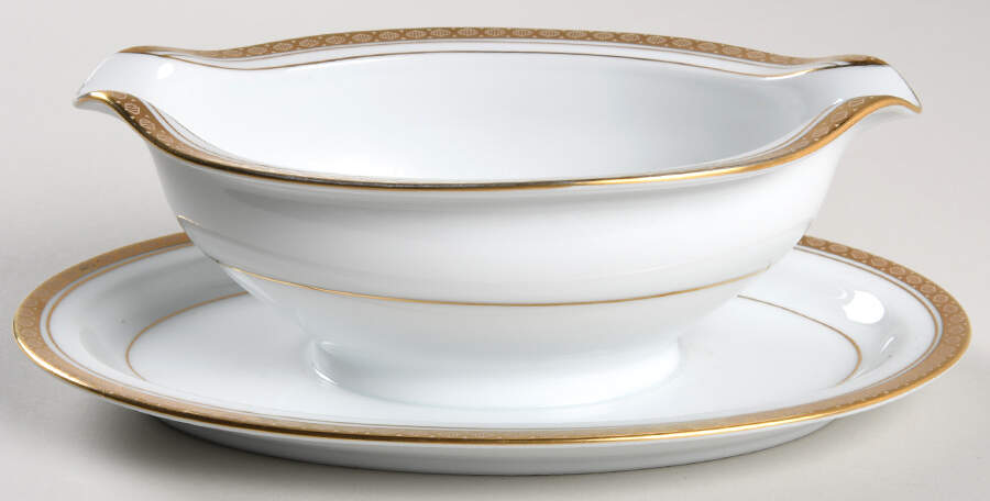 Richmond Gravy Boat with Attached Underplate by Noritake-1