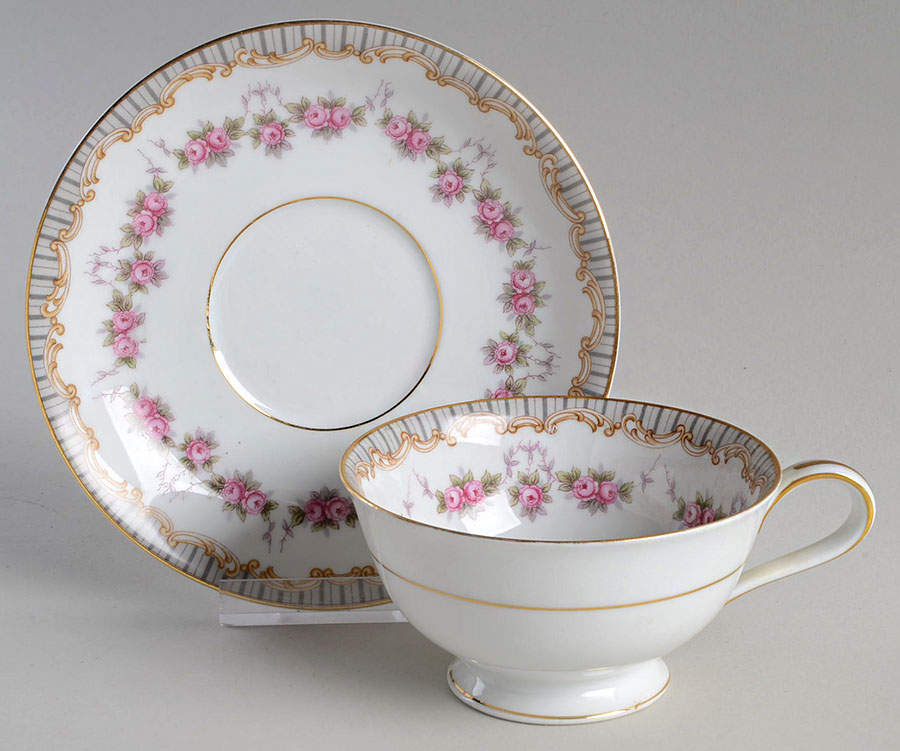 Ridgewood Footed Cup & Saucer Set by Noritake-1