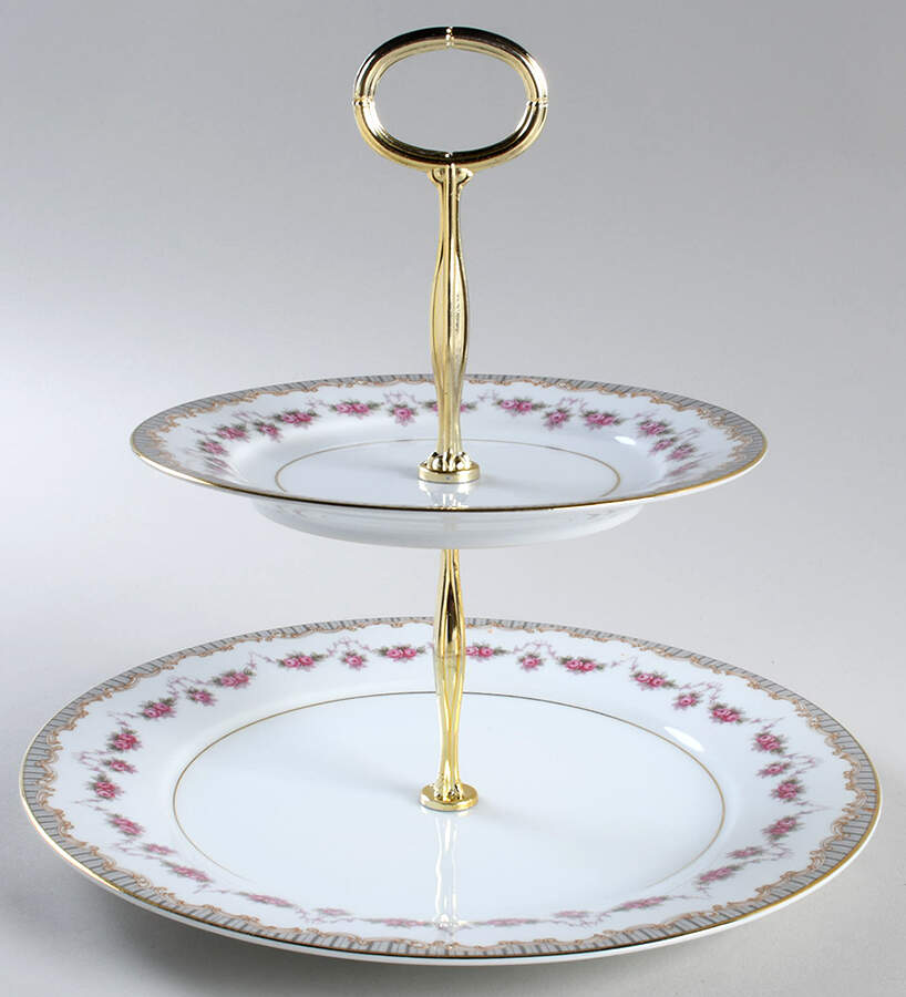 Ridgewood 6 5/8"-10"  2 Tiered Serving Tray (Dp, Sp) HC by Noritake-1