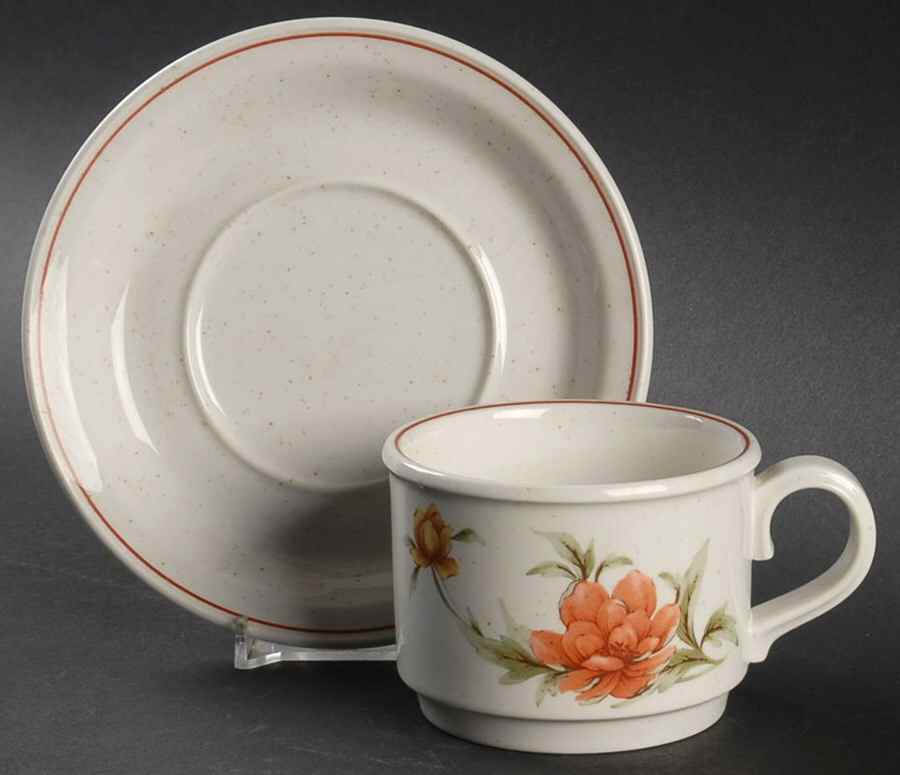 Roanoke Flat Cup & Saucer Set by Noritake-1