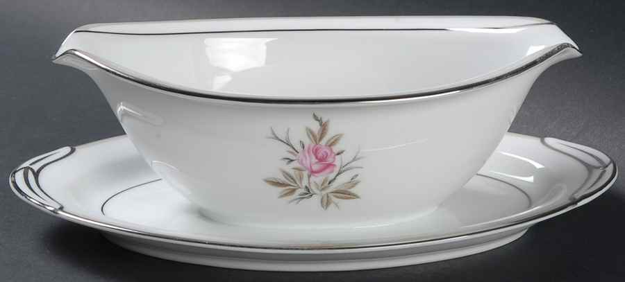 Roanne Gravy Boat with Attached Underplate by Noritake-1
