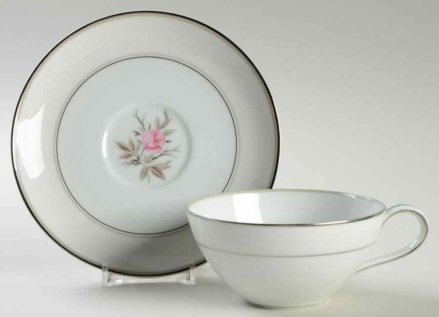 Roanne Flat Cup & Saucer Set by Noritake-1