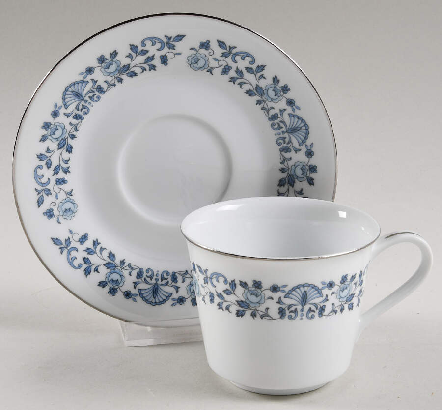 Royal Blue Flat Cup & Saucer Set by Noritake-1