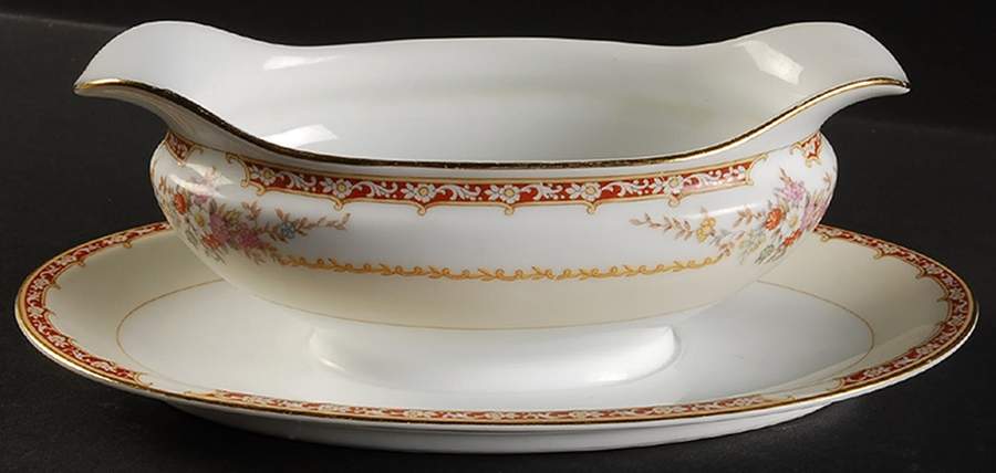 Rochelle Gravy Boat with Attached Underplate by Noritake-1