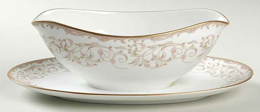 Rochelle Gravy Boat with Attached Underplate by Noritake-1