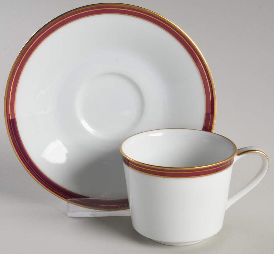 Royale Claret Flat Demitasse Cup & Saucer Set by Noritake-1