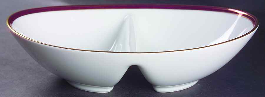 Royale Claret 10" Oval Divided Vegetable Bowl by Noritake-1