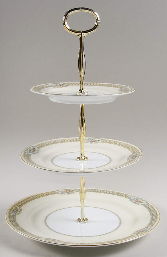Rodista 13 7/8"-14 1/4" 3-Tiered Serving Tray(DP,SP,BB) HC by Noritake-1
