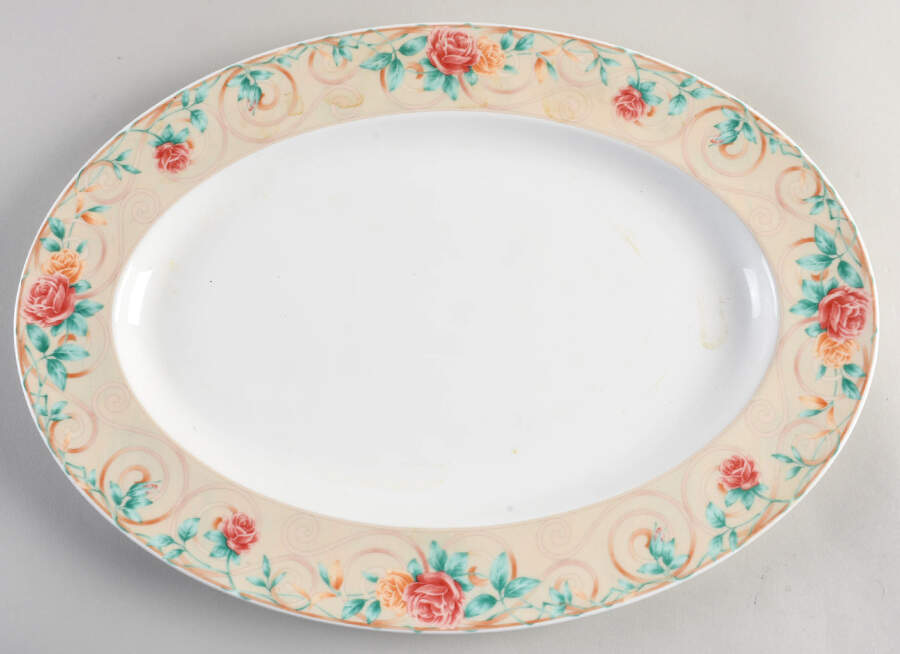 Rose Gate 16" Oval Serving Platter by Noritake-1