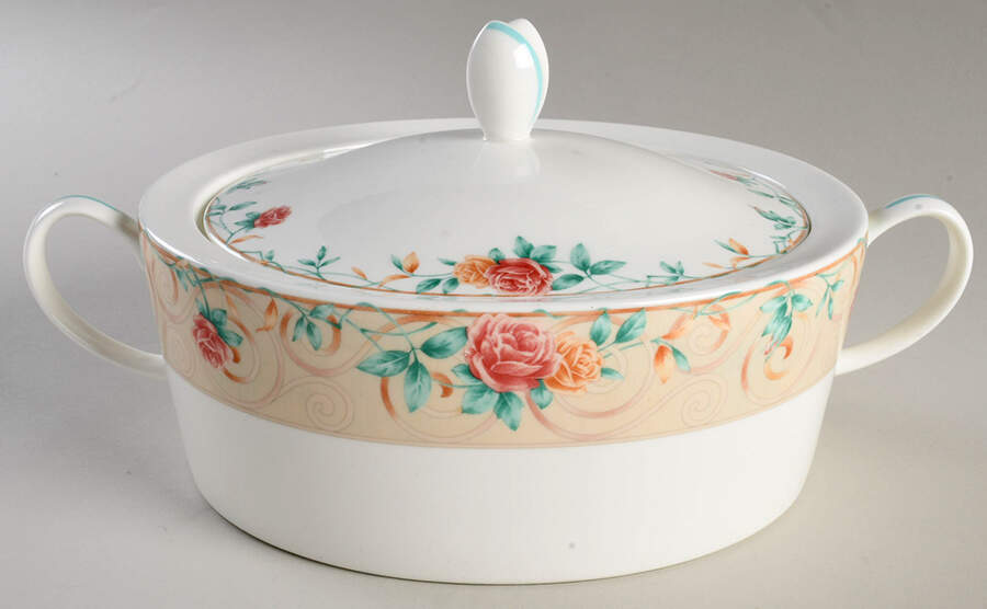 Rose Gate Oval Covered Vegetable by Noritake-1