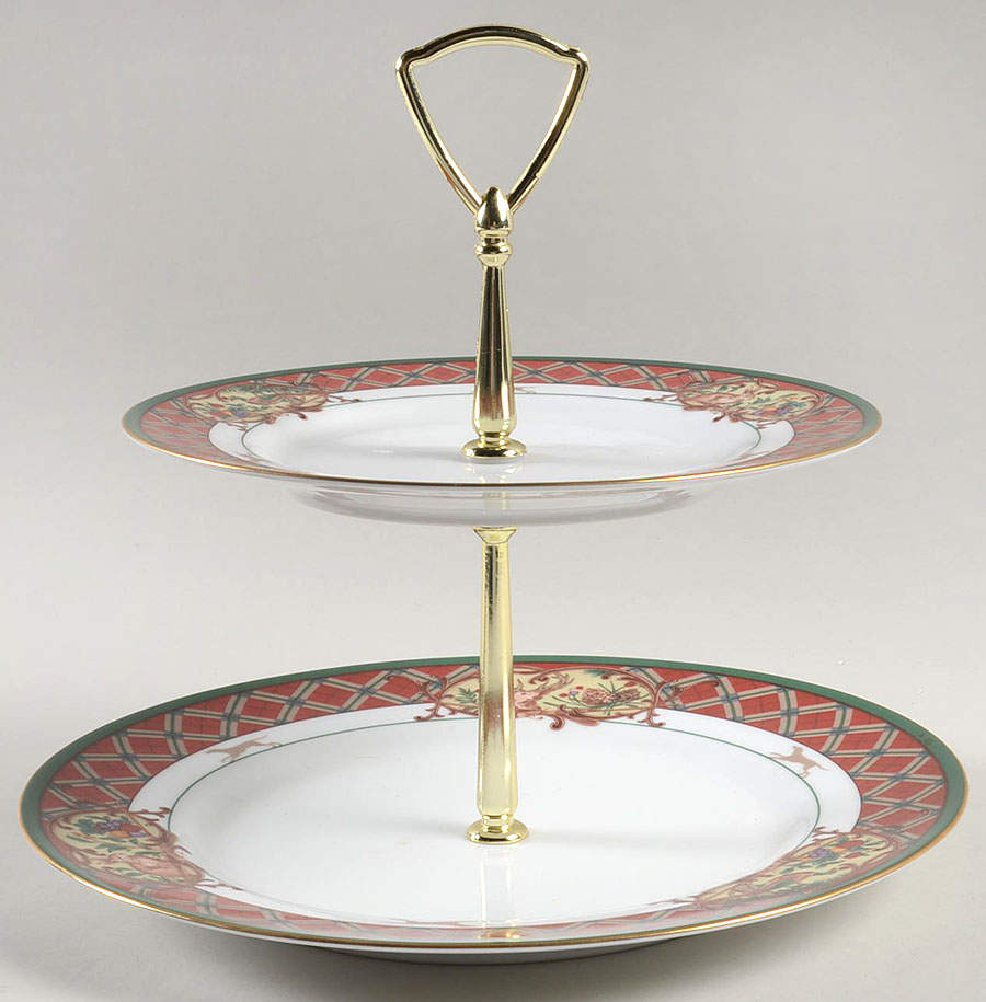 Royal Hunt 2 Tiered Serving Tray (Dinner & Salad Plate) by Noritake-1