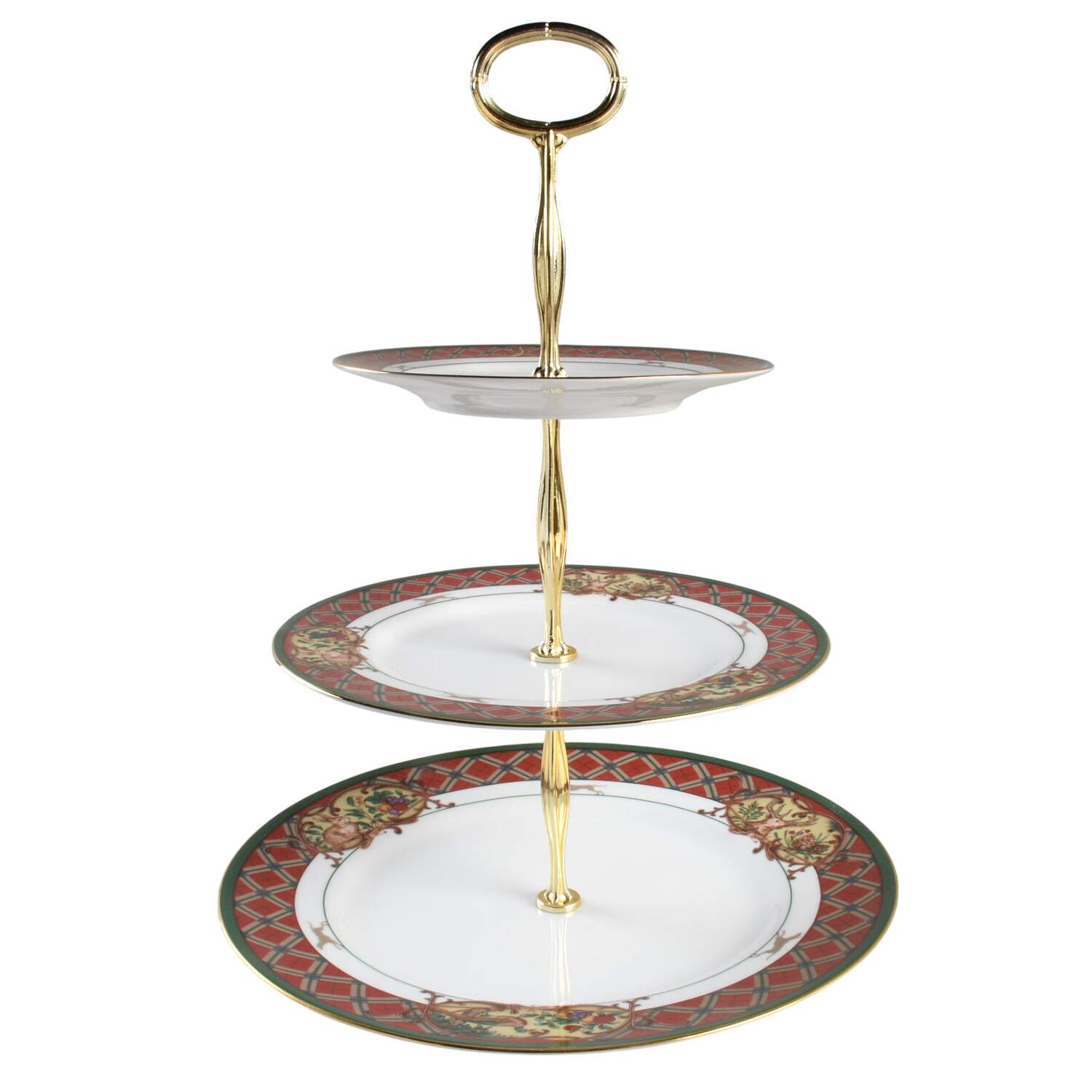 Royal Hunt 13 7/8"-14 1/4" 3-Tiered Serving Tray(DP,SP,BB) HC by Noritake-1