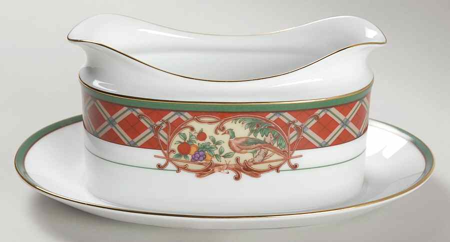 Royal Hunt Gravy Boat with Attached Underplate by Noritake-1
