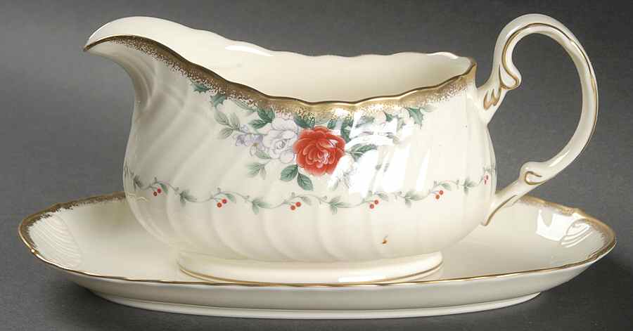Rose Legend Gravy Boat & Underplate by Noritake-1