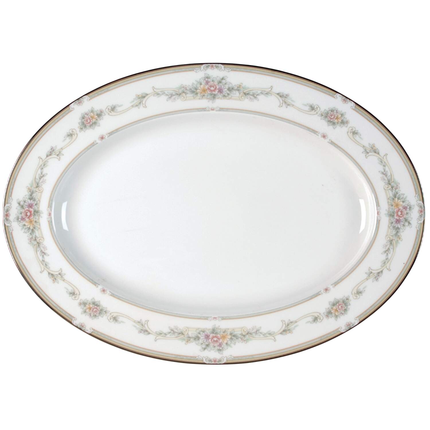Rose Memento 16" Oval Serving Platter by Noritake-1