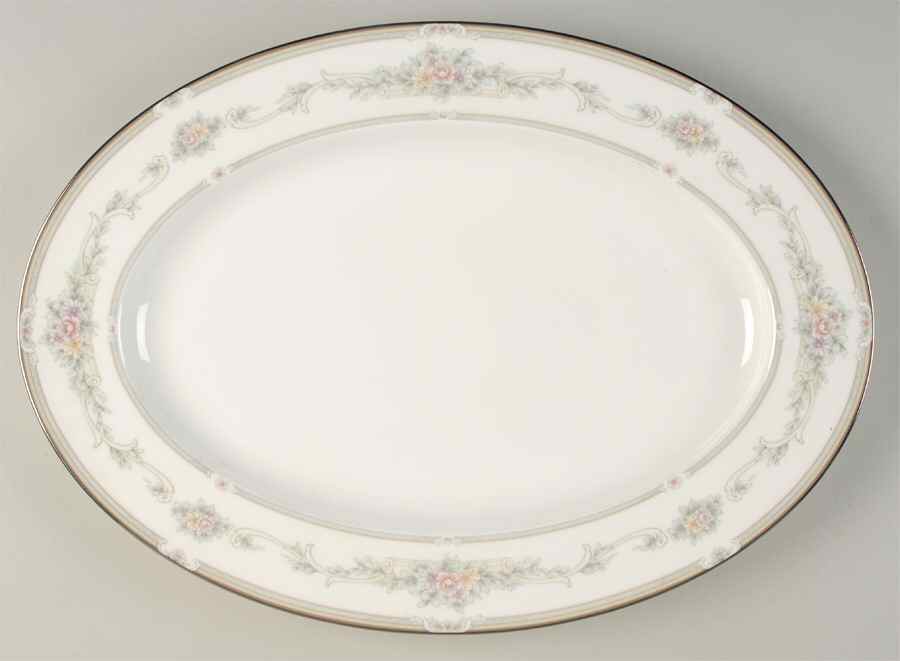 Rose Memento 16" Oval Serving Platter by Noritake-1