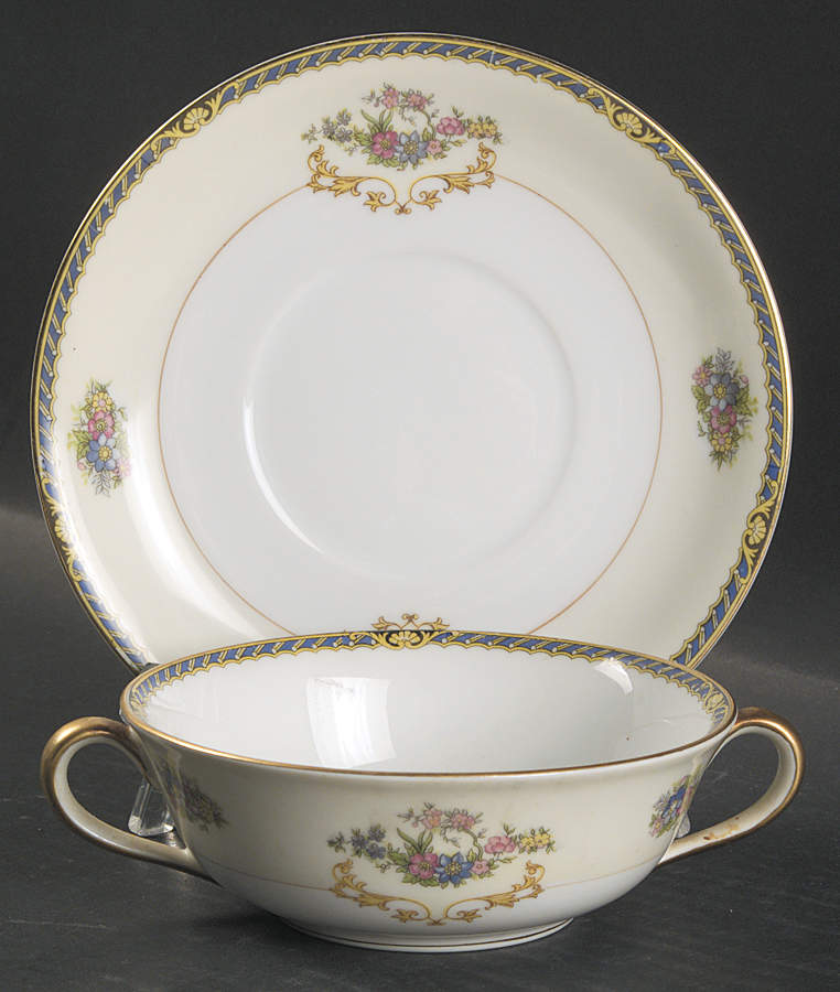 Romance Flat Cream Soup Bowl & Saucer Set by Noritake-1