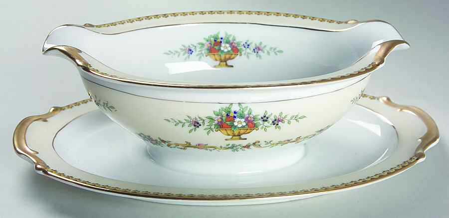 Romola Gravy Boat with Attached Underplate by Noritake-1