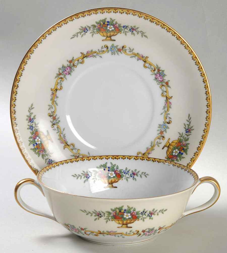 Romola Flat Cream Soup Bowl & Saucer Set by Noritake-1