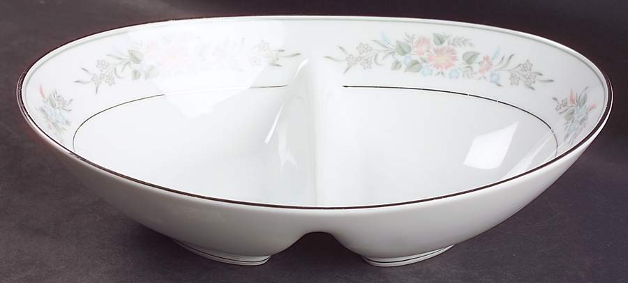 Romance 10" Oval Divided Vegetable Bowl by Noritake-1