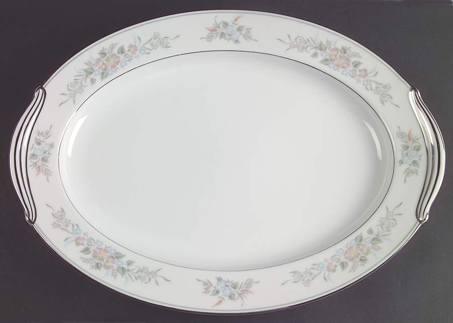 Romance 16" Oval Serving Platter by Noritake-1