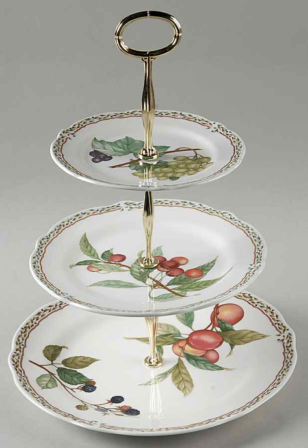 Royal Orchard 13 7/8"-14 1/4" 3-Tiered Serving Tray(DP,SP,BB) HC by Noritake-1