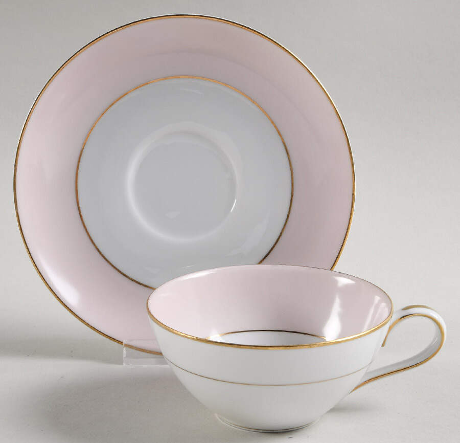 Royal Pink Flat Cup & Saucer Set by Noritake-1